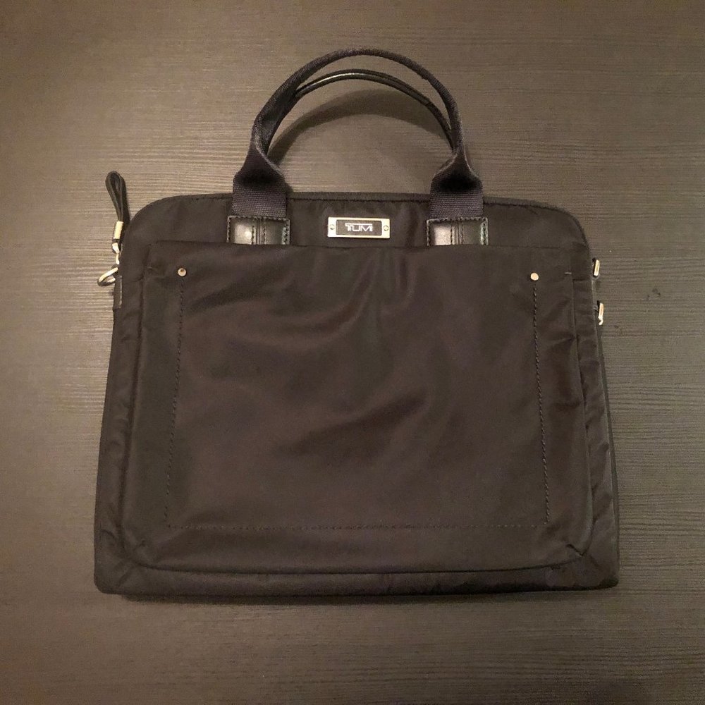 Black Tumi Laptop Bag with Shoulder Strap